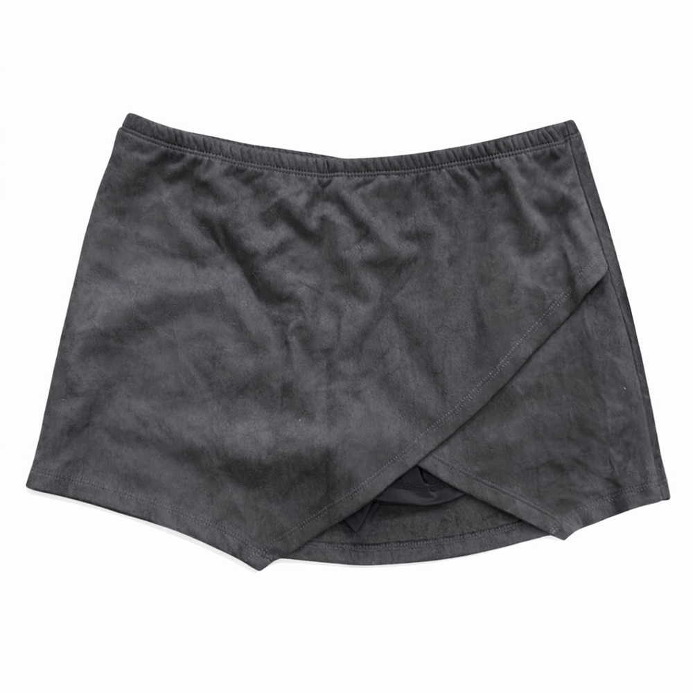 NEW WITH TAGS Charcoal grey faux suede skort